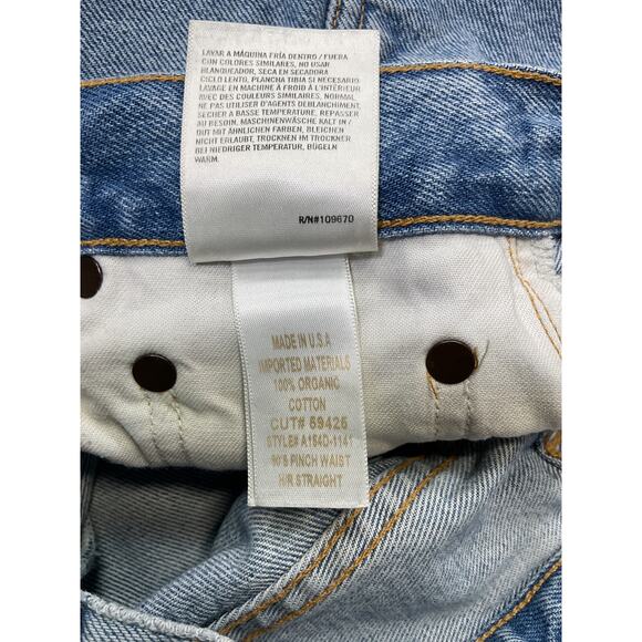 Agolde 'Lana' Blue Cotton Vintage Straight Denim Jeans Size 25 - Picture 5 of 5